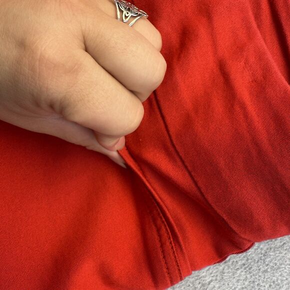 Croft Barrow Pants Women's 12 Red Capri Embroidered Hem Pull On Comfort Stretch - Picture 9 of 10